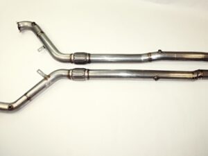 Audi RS6 4F C6 5.0TFSi V10 Biturbo Hosenrohre Kat Ersatzrohre Paar 3" / 76mm