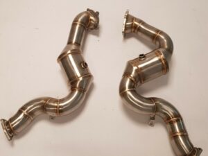 Audi RS6 4G 4.0TFSi Biturbo Hosenrohre Kat Ersatzrohre mit HJS Attrappe