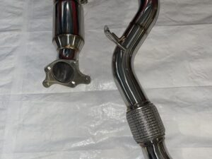 Edelstahl Downpipe für Honda Civic Type R FK8 + Kat-Ersatzrohr